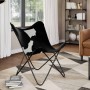 Silla mariposa de cuero auténtico negro y blanco en Sillones | Comprar online en Foru.es