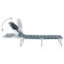 Tumbona plegable con cojín de cabeza acero estampado de hojas de , Tumbonas - Ref: Foro24-310334, Precio: 70,57 €, Descuento: %