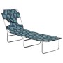 Tumbona plegable con cojín de cabeza acero estampado de hojas de , Tumbonas - Ref: Foro24-310334, Precio: 70,57 €, Descuento: %