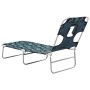 Tumbona plegable con cojín de cabeza acero estampado de hojas de , Tumbonas - Ref: Foro24-310334, Precio: 70,57 €, Descuento: %