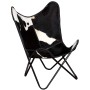 Silla mariposa de cuero auténtico negro y blanco en Sillones | Comprar online en Foru.es