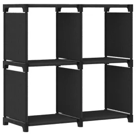 Estantería de 4 cubos de tela negra 69x30x72,5 cm de , Librerías y estanterías - Ref: Foro24-322598, Precio: 23,62 €, Descuen...