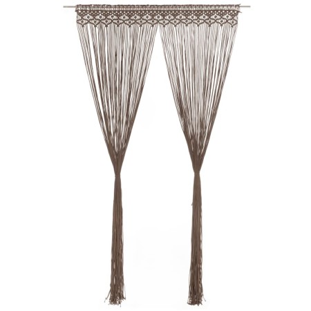 Cortina de macramé algodón gris taupé 140x240 cm de , Cortinas y visillos - Ref: Foro24-323981, Precio: 45,10 €, Descuento: %
