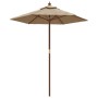 Sombrilla de jardín con poste de madera gris taupe 196x231 cm de , Sombrillas - Ref: Foro24-363162, Precio: 59,12 €, Descuent...