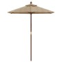 Sombrilla de jardín con poste de madera gris taupe 196x231 cm de , Sombrillas - Ref: Foro24-363162, Precio: 59,12 €, Descuent...