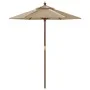 Sombrilla de jardín con poste de madera gris taupe 196x231 cm de , Sombrillas - Ref: Foro24-363162, Precio: 53,00 €, Descuent...