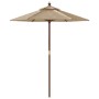 Sombrilla de jardín con poste de madera gris taupe 196x231 cm de , Sombrillas - Ref: Foro24-363162, Precio: 59,12 €, Descuent...