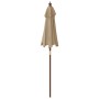 Sombrilla de jardín con poste de madera gris taupe 196x231 cm de , Sombrillas - Ref: Foro24-363162, Precio: 59,12 €, Descuent...