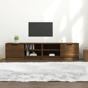 Muebles para TV 2 uds contrachapado marrón roble 80x35x36,5 cm de , Muebles TV - Ref: Foro24-817122, Precio: 101,08 €, Descue...