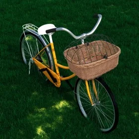 Cesta delantera de bicicleta con tapa sauce natural 50x45x35 cm de vidaXL, Cestas para bicicletas - Ref: Foro24-170902, Preci...