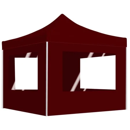 Carpa plegable profesional y paredes aluminio rojo tinto 3x3m de , Carpas y cenadores - Ref: Foro24-45489, Precio: 224,75 €, ...