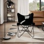 Silla mariposa de cuero auténtico negro y blanco en Sillones | Comprar online en Foru.es