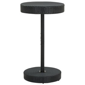 Mesa de jardín de ratán sintético negro 60,5x106 cm de , Mesas de jardín - Ref: Foro24-45856, Precio: 108,15 €, Descuento: %