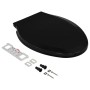 Tapa de inodoro de cierre suave y desenganche rápido negro de , Asientos de inodoros y bidés - Ref: Foro24-145020, Precio: 25...