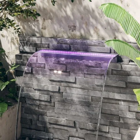 Fuente cascada con LED RGB acrílico 90 cm de , Fuentes y cascadas - Ref: Foro24-151404, Precio: 175,33 €, Descuento: %