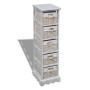 Estantería con 5 cestas tejidas madera blanco de , Taquillas y armarios de almacenamiento - Ref: Foro24-240798, Precio: 144,3...