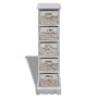 Estantería con 5 cestas tejidas madera blanco de , Taquillas y armarios de almacenamiento - Ref: Foro24-240798, Precio: 144,3...