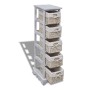 Estantería con 5 cestas tejidas madera blanco de , Taquillas y armarios de almacenamiento - Ref: Foro24-240798, Precio: 144,3...