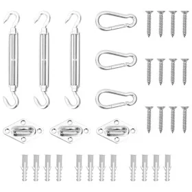Sail awning accessory set 9 pcs stainless steel by , Accessories for awnings - Ref: Foro24-310246, Price: 23,84 €, Discount: %