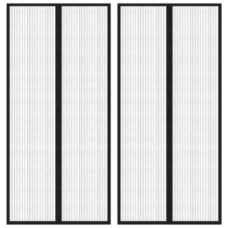 Mosquiteras para puerta bloque magnético 2 uds negro 220x110 cm de , Mosquiteras para ventanas - Ref: Foro24-314688, Precio: ...