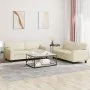 2-teilige Sofagarnitur aus cremefarbenem Kunstleder von , Sofas - Ref: Foro24-3201915, Preis: 448,70 €, Rabatt: %