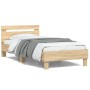 Cama con cabecero madera de ingeniería roble Sonoma 100x200 cm de , Camas y somieres - Ref: Foro24-838528, Precio: 86,35 €, D...