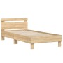 Cama con cabecero madera de ingeniería roble Sonoma 100x200 cm de , Camas y somieres - Ref: Foro24-838528, Precio: 86,35 €, D...