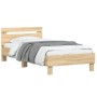 Cama con cabecero madera de ingeniería roble Sonoma 100x200 cm de , Camas y somieres - Ref: Foro24-838528, Precio: 86,35 €, D...