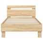 Cama con cabecero madera de ingeniería roble Sonoma 100x200 cm de , Camas y somieres - Ref: Foro24-838528, Precio: 86,35 €, D...