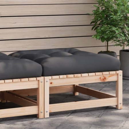 Taburete de jardín con cojín madera maciza de pino de , Sofás modulares de exterior - Ref: Foro24-838093, Precio: 62,46 €, De...