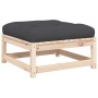 Taburete de jardín con cojín madera maciza de pino de , Sofás modulares de exterior - Ref: Foro24-838093, Precio: 62,46 €, De...