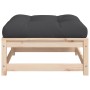 Taburete de jardín con cojín madera maciza de pino de , Sofás modulares de exterior - Ref: Foro24-838093, Precio: 62,46 €, De...