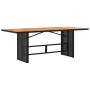Mesa de jardín superficie de madera ratán PE negro 190x80x74 cm de , Mesas de jardín - Ref: Foro24-365309, Precio: 191,95 €, ...