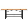 Mesa de jardín superficie de madera ratán PE negro 190x80x74 cm de , Mesas de jardín - Ref: Foro24-365309, Precio: 191,95 €, ...