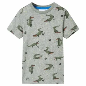Camiseta infantil caqui claro melange 140 de , Camisetas para niños - Ref: Foro24-12103, Precio: 10,18 €, Descuento: %
