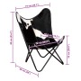 Silla mariposa de cuero auténtico negro y blanco en Sillones | Comprar online en Foru.es