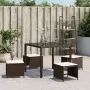 Taburetes de jardín con cojines 4 uds ratán sintético marrón de , Otomanas de exterior - Ref: Foro24-365044, Precio: 93,92 €,...