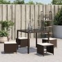 Taburetes de jardín con cojines 4 uds ratán sintético marrón de , Otomanas de exterior - Ref: Foro24-365044, Precio: 95,86 €,...