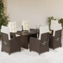 Set comedor de jardín 7 pzas con cojines ratán sintético marrón de , Conjuntos de jardín - Ref: Foro24-3212686, Precio: 903,7...