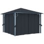 Cenador con cortina gris antracita aluminio 300x300 cm de vidaXL, Carpas y cenadores - Ref: Foro24-48043, Precio: 474,94 €, D...