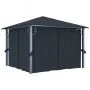 Cenador con cortina gris antracita aluminio 300x300 cm de vidaXL, Carpas y cenadores - Ref: Foro24-48043, Precio: 502,74 €, D...