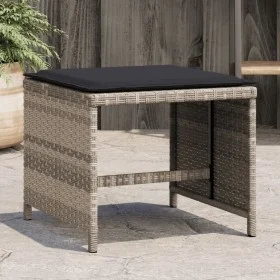 Taburetes jardín y cojines 4 uds ratán PE gris claro 41x41x36cm de , Otomanas de exterior - Ref: Foro24-365046, Precio: 100,9...
