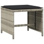 Taburetes jardín y cojines 4 uds ratán PE gris claro 41x41x36cm de , Otomanas de exterior - Ref: Foro24-365046, Precio: 102,8...