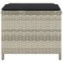 Taburetes jardín y cojines 4 uds ratán PE gris claro 41x41x36cm de , Otomanas de exterior - Ref: Foro24-365046, Precio: 102,8...