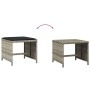 Taburetes jardín y cojines 4 uds ratán PE gris claro 41x41x36cm de , Otomanas de exterior - Ref: Foro24-365046, Precio: 102,8...