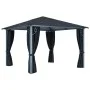 Cenador con cortina gris antracita aluminio 300x300 cm de vidaXL, Carpas y cenadores - Ref: Foro24-48043, Precio: 502,74 €, D...