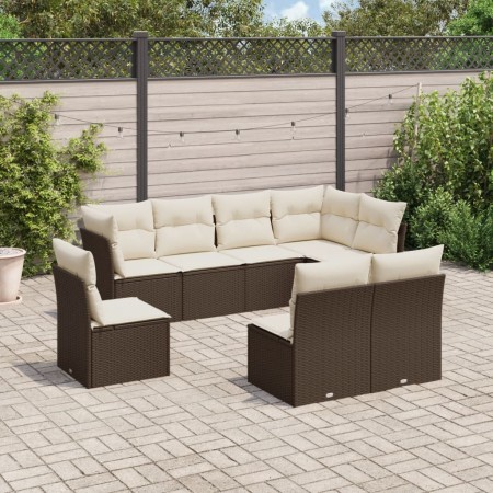 Set sofás de jardín 8 piezas y cojines ratán sintético marrón de , Conjuntos de jardín - Ref: Foro24-3217763, Precio: 503,65 ...