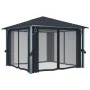 Cenador con cortina gris antracita aluminio 300x300 cm de vidaXL, Carpas y cenadores - Ref: Foro24-48043, Precio: 502,74 €, D...