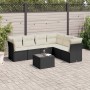 Set de comedor de jardín 7 pzas y cojines ratán sintético negro de , Conjuntos de jardín - Ref: Foro24-3249525, Precio: 416,9...