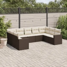 9-piece garden sofa set and brown synthetic rattan cushions by , Modular outdoor sofas - Ref: Foro24-3251740, Price: 615,04 €...